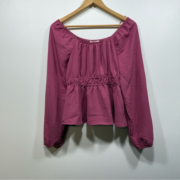 Olive and Oak Women's Pink Off-Shoulder Top - Picture 1 of 8